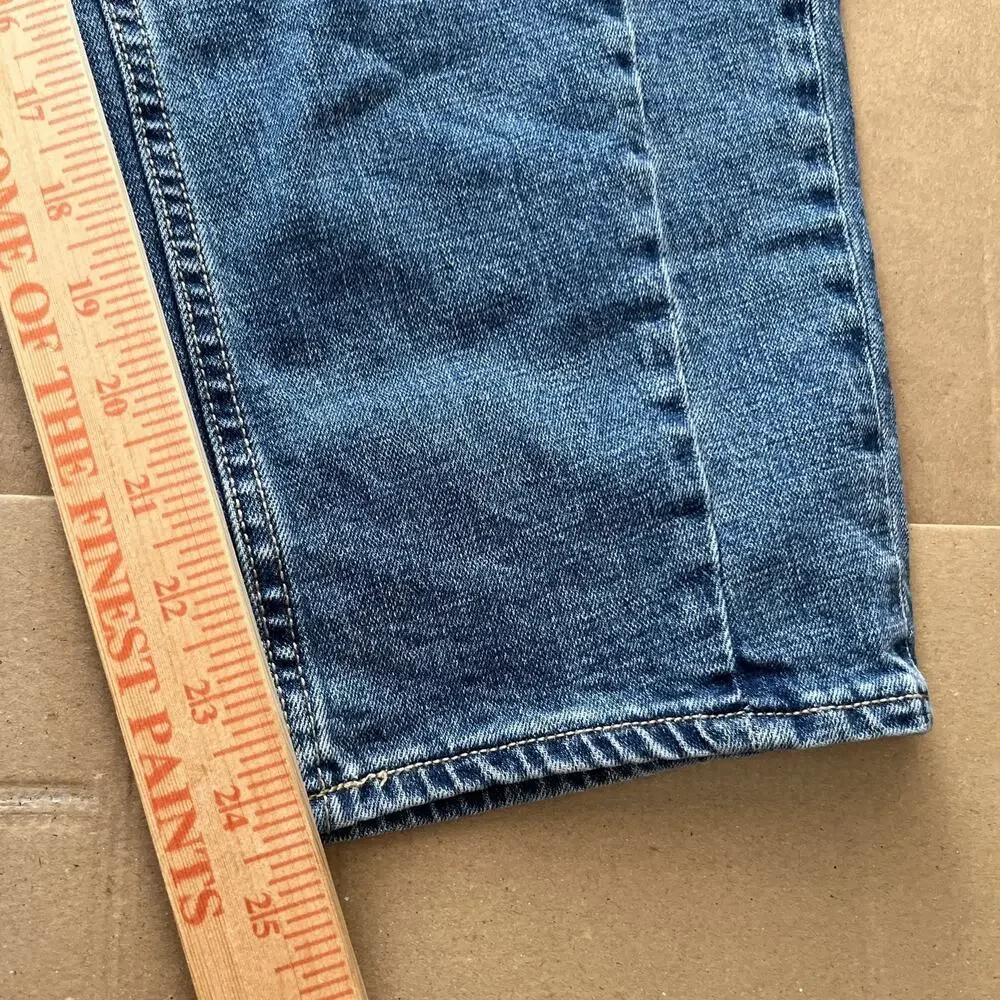 Old Navy Barrel Leg High Rise Jeans size 6 Medium Wash Baggy Loose Ankle Length - Picture 6 of 6